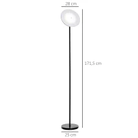 HOMCOM Lámpara de Pie LED 18 W/1800 lm con 3 Color Temperatura Cabezal Giratorio y Base de Metal Lámpara de Lectura Moderna para Salón Dormitorio Ø28x171,5 cm Negro(m-3)