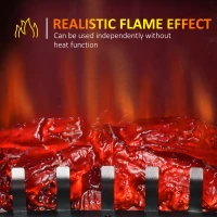 HOMCOM Free standing Electric Fireplace Stove, Fireplace Heater with LED Flame Effect, 3-sided Tempered Glass, Overheat Protection, 1000W/2000W, Black(m-5)