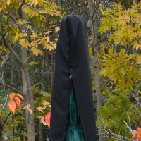 Outsunny Housse de protection imperméable pour parasol droit avec fermeture éclair et cordon de serrage polyester oxford noir(m-7)