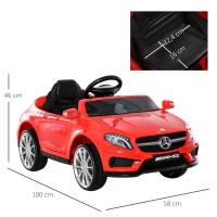 HOMCOM Coche Eléctrico para Niño 3+ Años Automóviles Infantiles Mercedes Benz GLA con Mando a Distancia MP3 USB Luces y Sonidos Apertura de Puerta Carga 30kg 100x58x46cm(m-3)