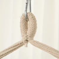 Outsunny Silla Hamaca Colgante de Algodón Silla Colgante con 2 Cojines 100x100 cm Carga 100 kg para Interior y Exterior Multicolor(m-5)