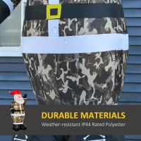 HOMCOM 8ft Christmas Inflatable Outdoor Santa Claus Saluting in Camouflage, Blow Up Yard Decoration Built-in LED Lights for Holiday Party Xmas Garden(m-5)