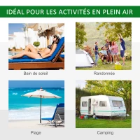 Outsunny Bain de soleil transat pliable dossier réglable multipositions pochette rangement intégrée acier époxy oxford noir(m-7)