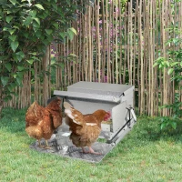 PawHut 11.5KG Automatic Chicken Poultry Feeder Rat Proof Treadle Self Opening with Galvanized Steel and Aluminium(m-2)