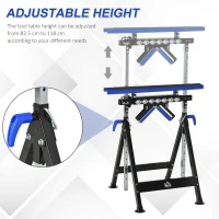 HOMCOM Multi-Function Workbench Ball Support Stand Roller Trestle, Height Adjustable(m-6)