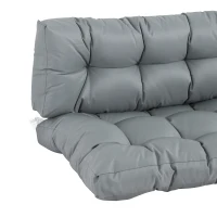 Outsunny Coussins Matelas Assise Dossier pour Banc de Jardin balancelle canapé 2 Places Grand Confort dim. 120L x 80l x 12H cm Polyester Gris(m-7)