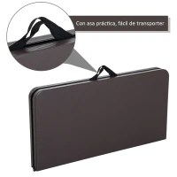 Outsunny Mesa de Camping Plegable y Portátil tipo Mesa Buffet Auxiliar Ligera y Multiusos con Asas PP 86x86x71.5cm (LxANxAL)(m-5)