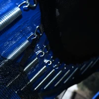 HOMCOM Cama Elástica Ø244cm + Red de Seguridad Set Trampolín para Jardín Carga Máx. 100Kg Azul y Negro(m-6)