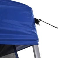 Outsunny Tonnelle 3 x 3 m barnum automatique pop-up 4 moustiquaires amovibles 2 zippées bleu(m-7)