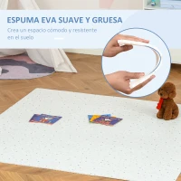 HOMCOM Alfombra Puzzle para Bebés 36 Piezas 31,5x31,5 cm Juego Rompecabezas Infantil Modelo Estrellas de Espuma EVA Área de Cobertura 3,24 m² Blanco(m-6)