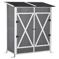 Outsunny Garden Storage Shed Tool Organizer w/ Storage Table, Hooks, and Ground Nails(m-1)