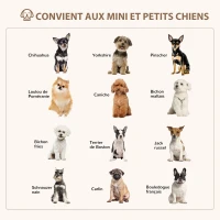 PawHut Panier pour chien chat lit pour animaux de compagnie doux velours hollandais coton PP convient aux petit chien gris(m-7)