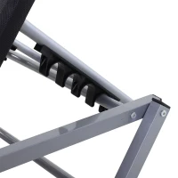 Outsunny Tumbona de Jardín con Respaldo Ajustable en 5 Posiciones de Aluminio y Texteline para Terraza Patio Playa Piscina Exterior 163x58,5x91 cm Negro(m-8)