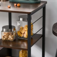 HOMCOM Étagère de rangement cuisine étagère de Micro-Ondes Style Industriel dim. 90L x 40l x 84H cm métal Panneaux boisé(m-7)