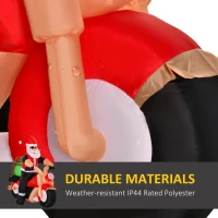 HOMCOM 5.5ft Christmas Inflatable Santa Claus Riding a Motorcycle Blow Up Decoration Xmas Décor for Garden(m-5)