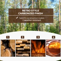 Outsunny 1.5M Wooden Garden Bridge Lawn Décor Stained Finish Arc Outdoor Pond Walkway w/ Railings Water Yard Decoration(m-6)