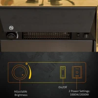 HOMCOM Contemporary Electric Fireplace Coal Burning Flame Effect Inset Fire Place Space Heater Glass View LED Lighting, 1000W/2000W, Golden(m-6)