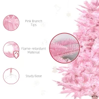 HOMCOM 4FT Artificial Christmas Tree Holiday Xmas Holiday Tree Decoration with Automatic Open for Home Party, Pink(m-7)