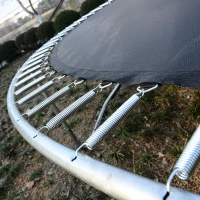 HOMCOM Cama Elástica Ø244cm + Red de Seguridad Set Trampolín para Jardín Carga Máx. 100Kg Azul y Negro(m-8)