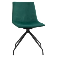 HOMCOM Chaise design pivotante 360° - chaise velours vert(m-1)