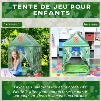 HOMCOM Tente Enfant Tente de Jeu dim. 93L x 69l x 103H cm 2 Portes Polyester Vert(m-5)