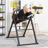 HOMCOM Steel Adjustable Gravity Inversion Table w/ Safety Belt Red/Black(m-2)