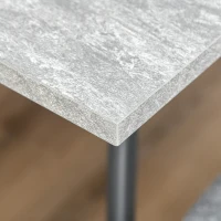 HOMCOM Mesa de Comedor Rectangular Mesa de Cocina Salón Moderna Industrial con Patas de Metal y Almohadillas Ajustables 120x80x76 cm Gris(m-8)