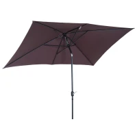 Outsunny Patio Umbrella Parasol W/ Tilt Crank-Brown(m-11)