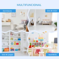 HOMCOM Estantería Infantil Librería de Madera para Niños con 3 Estantes Almacenamiento de Juguetes Libros para Habitación de los Niños Sala de Juegos 38x34,5x90 cm Gris(m-5)