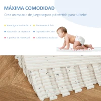 HOMCOM Alfombra Puzzle para Bebés 36 Piezas 31,5x31,5 cm Juego Rompecabezas Infantil Modelo Estrellas de Espuma EVA Área de Cobertura 3,24 m² Blanco(m-4)