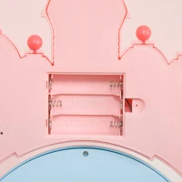 HOMCOM Coiffeuse Enfant avec Tabouret Design château de Princesse - Effets Lumineux et sonores - 12 Accessoires - ABS PP Multicolore(m-9)