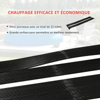 Outsunny Réchauffeur Solaire d'eau pour Piscine Hors Sol - Lot de 2 Tapis solaires Chauffants Piscine - Chauffeur écologique Piscine - PE Noir(m-5)