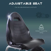 HOMCOM Rubber Wheels Pedal Go Kart Ride on Car Racing Style w/ Adjustable Seat Handbrake Clutch 5-12 Years(m-7)