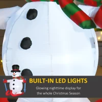 HOMCOM 6FT Christmas Inflatable Skiing Snowman Holiday Yard Lawn Decoration with LED Lights, Indoor Outdoor Blow Up Décor(m-4)