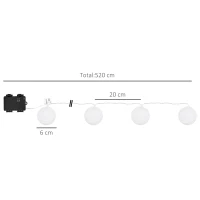 Outsunny 4-Pack Garden String Lights, Total 70ft 80 LED Globe Lights, Hanging Festoon Lights for Outdoor/Indoor, Party, Festival Decor(m-3)
