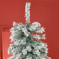 HOMCOM Árbol de Navidad 225 cm Árbol de Navidad Artificial Nevado con 1083 Ramas y Soporte de Metal Árbol de Navideño para Salón Verde y Blanco(m-8)