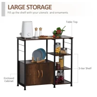 HOMCOM Industrial Storage Shelf Kitchen Cupboard Sideboard Metal Frame End Desk with Cabinet & Rack for Dining Room, Living Room(m-4)