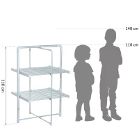 HOMCOM Séchoir à linge étendoir à linge électrique chauffant pliable 2 niveaux 200 W 50-55° C aluminium(m-4)