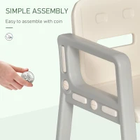 HOMCOM 2-In-1 Kids Table and Chair Set Drawing Board Writing Study Desk with Whiteboard Pens Eraser Storage Tray for Boys Girls Age 1-3(m-8)