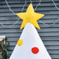 HOMCOM 8FT Inflatable Christmas Tree w/ Star and Multicolour Decorations LED Lighted Indoor Outdoor Home Decor for Garden Lawn Party Prop White(m-8)