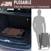 Outsunny Tumbona Relax Plegable con Respaldo Ajustable Reposabrazos Almohada y Reposapiés Carga 136 kg 135x60x89 cm Marrón(m-5)