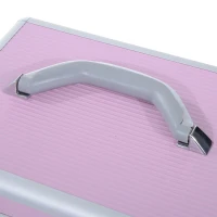 HOMCOM Maletín de Maquillaje Organizador Cosméticos Profesional Estuche para Maquillaje Caja de Belleza Portátil Varios Compartimientos 29x21x20cm Aluminio(m-6)