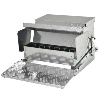 PawHut 11.5KG Automatic Chicken Poultry Feeder Rat Proof Treadle Self Opening with Galvanized Steel and Aluminium(m-1)