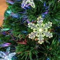 HOMCOM 3FT Prelit Artificial Christmas Tree Fiber Optic LED Light Holiday Home Xmas Decoration Tree with Foldable Feet, Green(m-8)