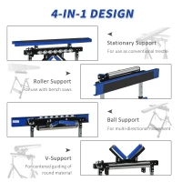 HOMCOM Multi-Function Workbench Ball Support Stand Roller Trestle, Height Adjustable(m-5)