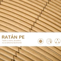 PawHut Cama de Ratán para Gatos Cueva de Mimbre para Gatos Mascotas Pequeñas con Cojín Acolchado Suave y Base Trípode Diseño Elevado Ø52x58 cm Marrón Claro(m-7)