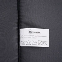 Outsunny Cojín de 2 Piezas para Tumbona de Exterior Colchoneta para Sillas de Jardín Acolchado Cómoda con Cuerda de Fijación Lavable a Mano Poliéster Esponja 120x50x6 cm Gris(m-7)