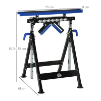 HOMCOM Multi-Function Workbench Ball Support Stand Roller Trestle, Height Adjustable(m-3)