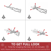 HOMCOM 6FT Christmas Tree Warm White LED Light Holiday Home Decoration, Green(m-6)