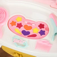 HOMCOM Coiffeuse Enfant avec Tabouret Design château de Princesse - Effets Lumineux et sonores - 12 Accessoires - ABS PP Multicolore(m-8)